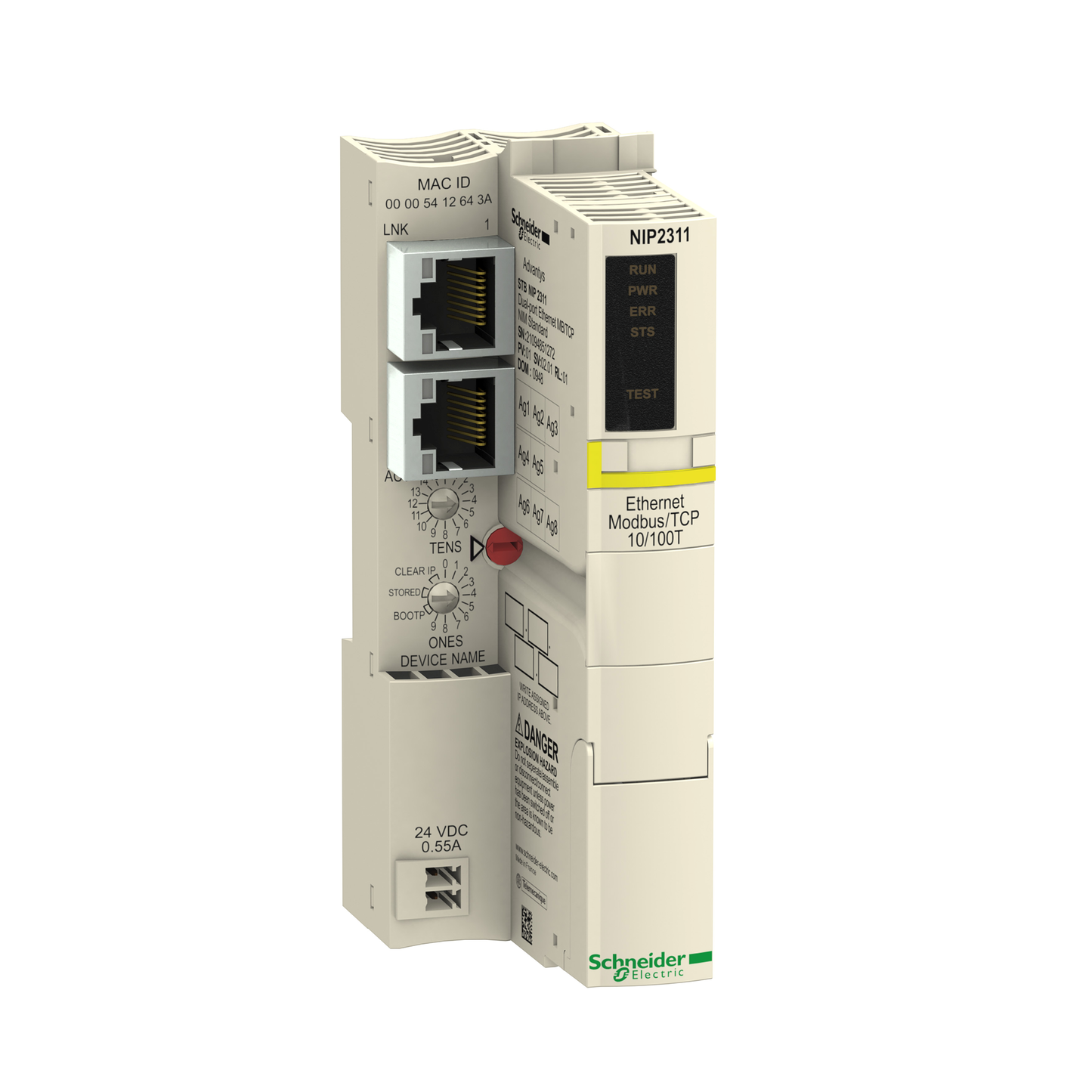 Schneider Electric-STBNIP2311-Advantys STB - double port ethernet modbus TCP/IP - 10 à 100Mbit/s