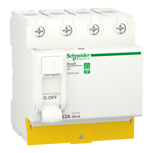 Schneider Electric-R9PRC463-Resi9 - interrupteur différentiel - 4P - 63A - 30mA - Type AC - peignable