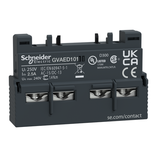Schneider Electric-GVAED101-TeSys GV - bloc de contact auxiliaire - montage frontal - 2F