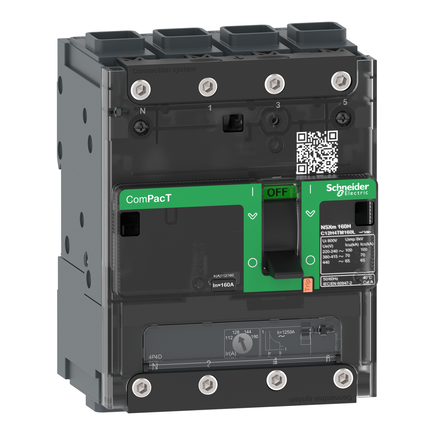 Schneider Electric-C12F4TM125L-NSXmF DISJ 4P4D TMD 125A ELINK