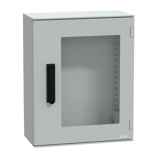 Schneider Electric-NSYPLM54TVG-Thalassa - Coffret 530x430x200 - Porte vitrée fermeture 3 pts - IP66 Ral7035