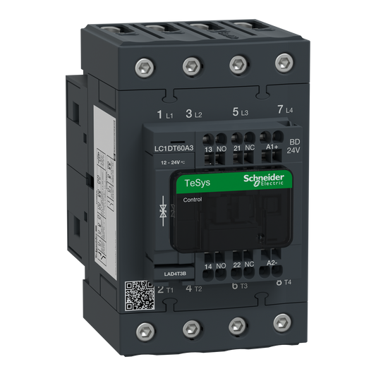 Schneider Electric-LC1DT60A3BD-TeSys LC1D - contacteur - 4P - AC-1 440V - 60A - bobine 24Vcc
