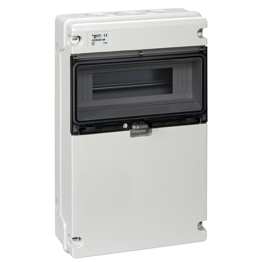 Schneider Electric-KDR35145-MUREVA XT - coffret étanche pr prises face lisse 1rangée 12modules 400x248 IP65