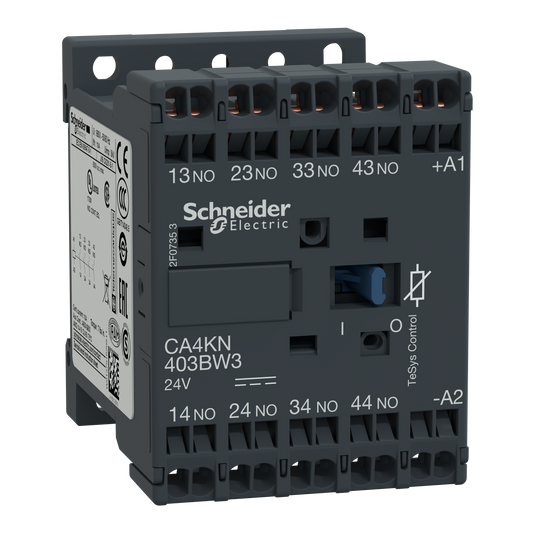 Schneider Electric-CA4KN403BW3-TeSys CA4K - contacteur - 4F+0O - instantané - 10A - 24Vcc