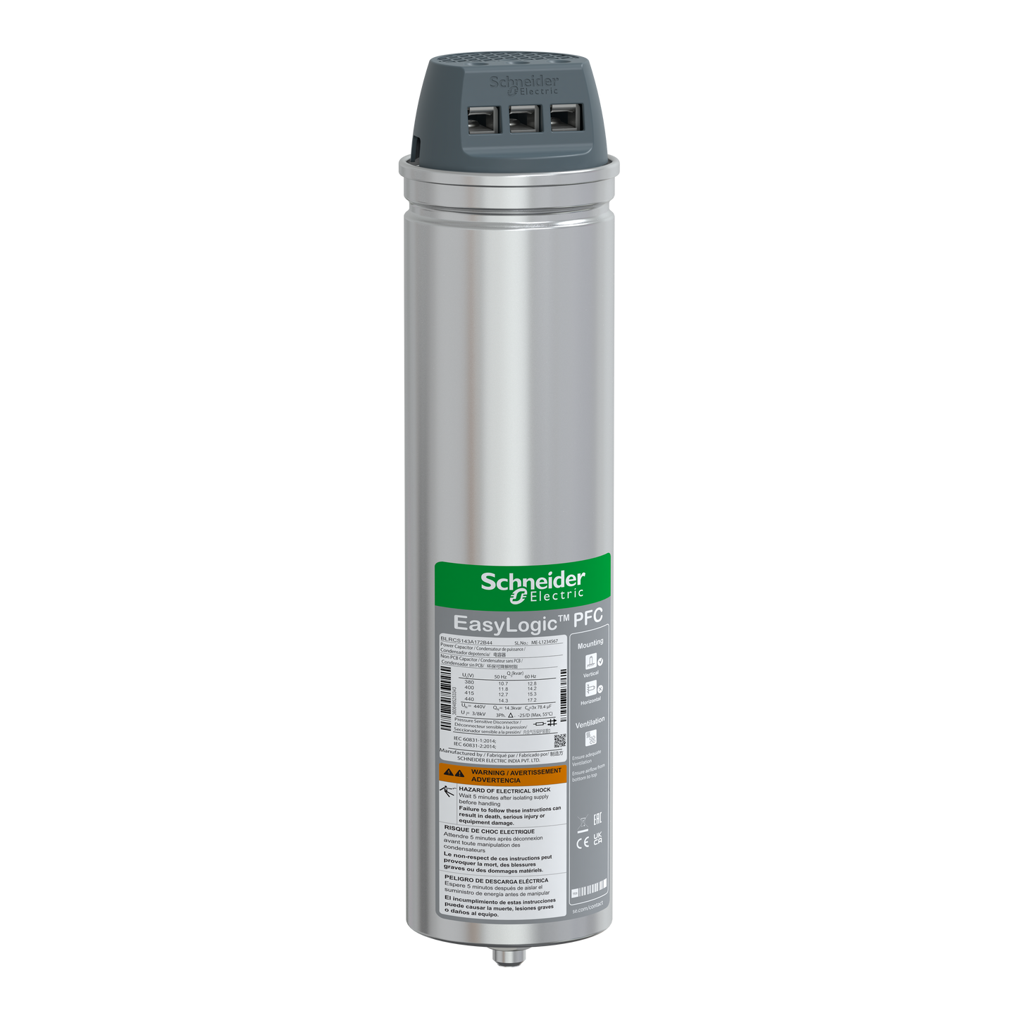 Schneider Electric-BLRCS143A172B44-CONDENSATEUR CAN SDY 14.3 /17.2KVAR 440V