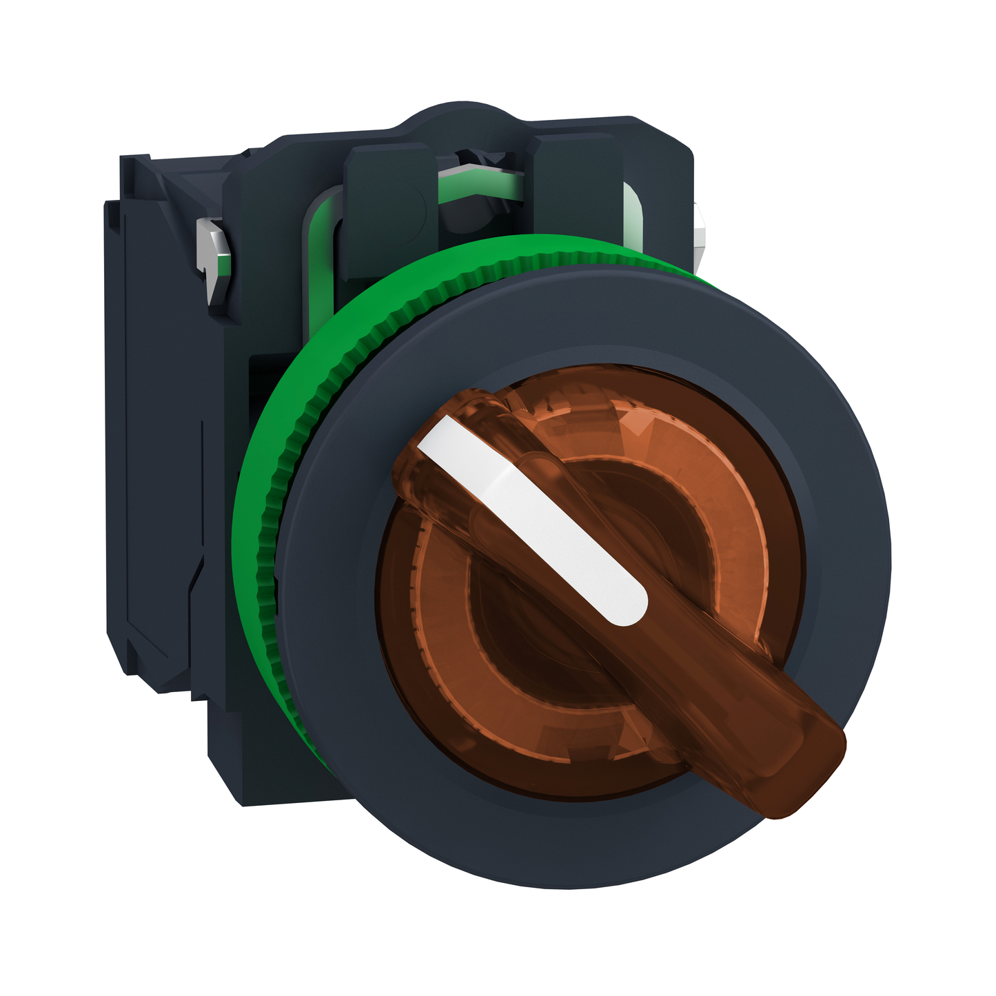 Schneider Electric-XB5FK125M5-Harmony XB5 - bouton man lumin - flush - 2 pos fix - orange - 1O+1F - 230V