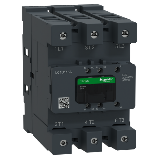Schneider Electric-LC1D115ALSE-TeSys Deca Advanced - CTR Deca 115A 3P 200-500V ACDC EvLk