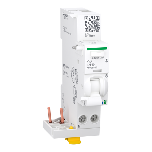 Schneider Electric-A9Y6E625-Acti9 Active Vigi IDT40 Connecté/Mesure Energie 1P+N 25A 30mA Type A SI 230V