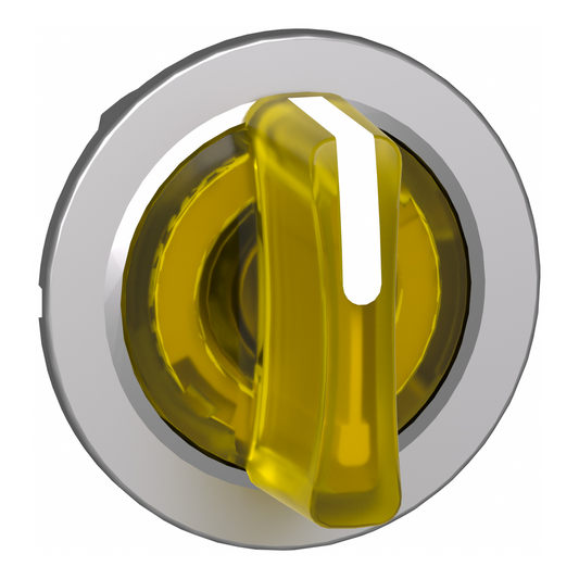 Schneider Electric-ZB4FK1383-Harmony XB4 - tête bouton à manette lumineux - flush - 3 pos fix - jaune