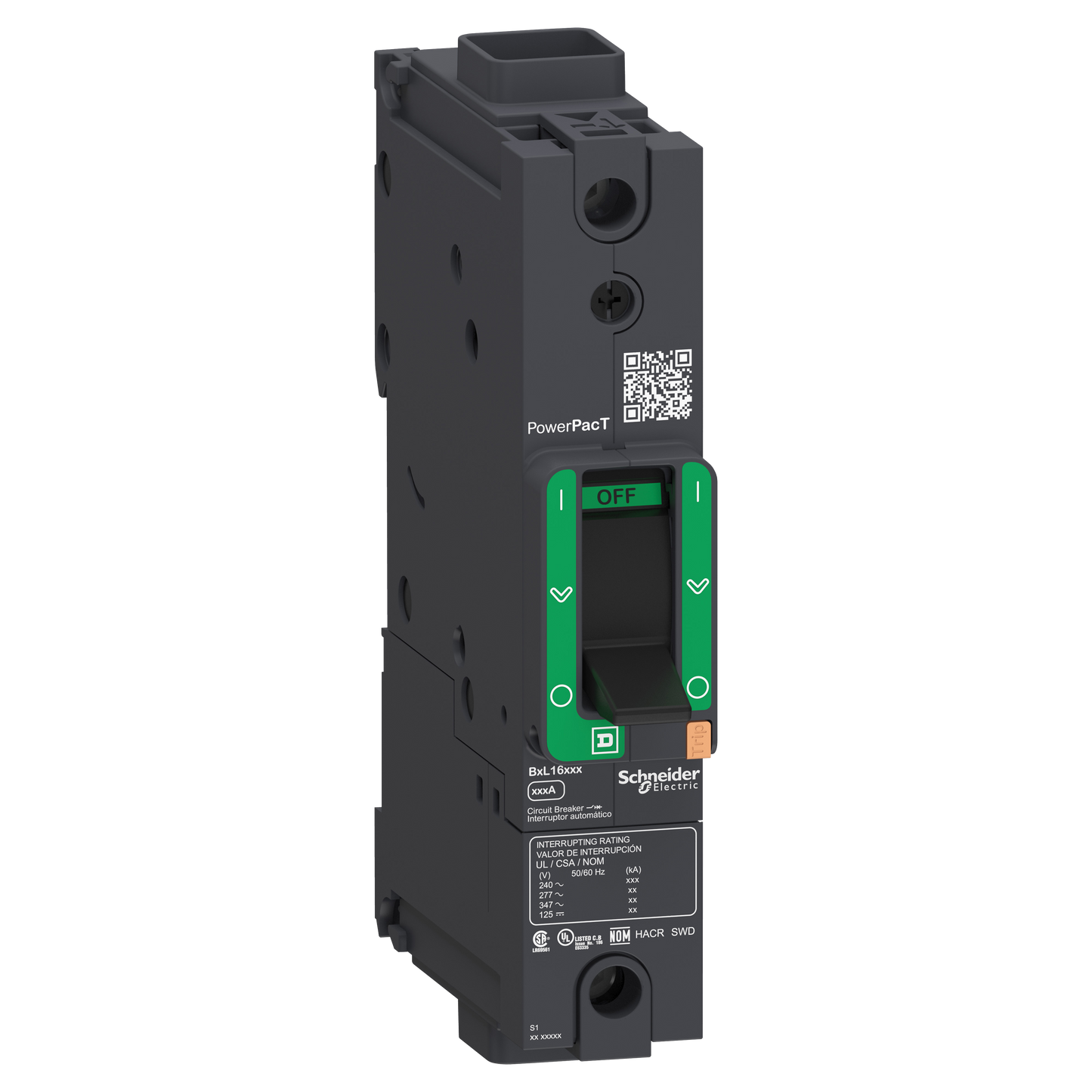 Schneider Electric-BDF16020-PowerPact B - disjoncteur BD - 18kA 347V - TM20D - 1P - cosse