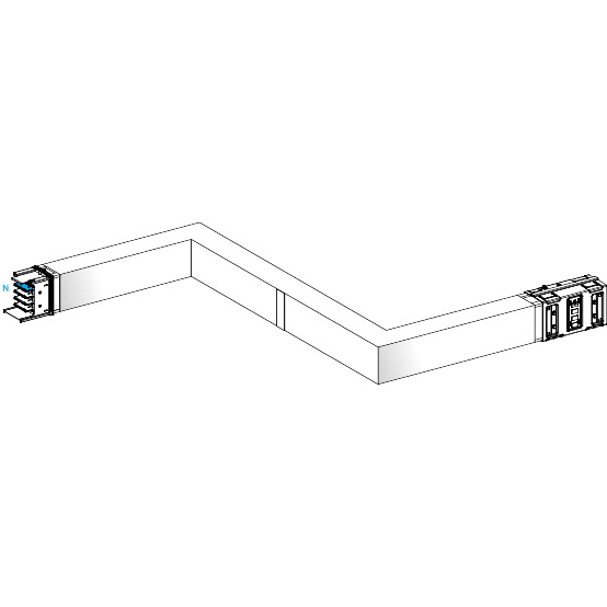 Schneider Electric-KSA1000DZCH43F-Canalis KSA - Zed horiz. coupe feu 1000A - Dr./Gau. - 3 côtés ajust. 300-800mm