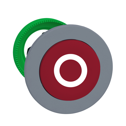 Schneider Electric-ZB5FL432C0-Harmony XB5 - tête bouton pouss - Ø22 - col flush grise - dépas - marqué - rouge