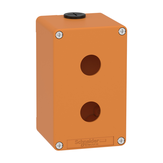 Schneider Electric-XAPO2502-Boite métal vide orange - M20 x2 - 2 trous 22 mm - 80x130x77 mm - UL cULus