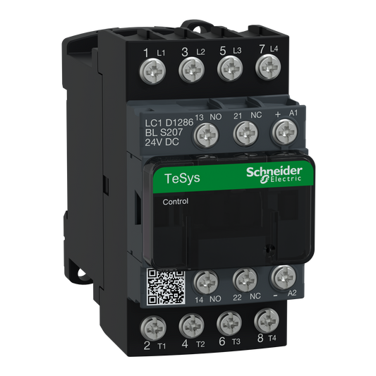 Schneider Electric-LC1D1286BLS207-TeSys D - Contacteur tesys lc1d 4p 2f plus 2o ac1 440v 25 a bobine 24 v cc