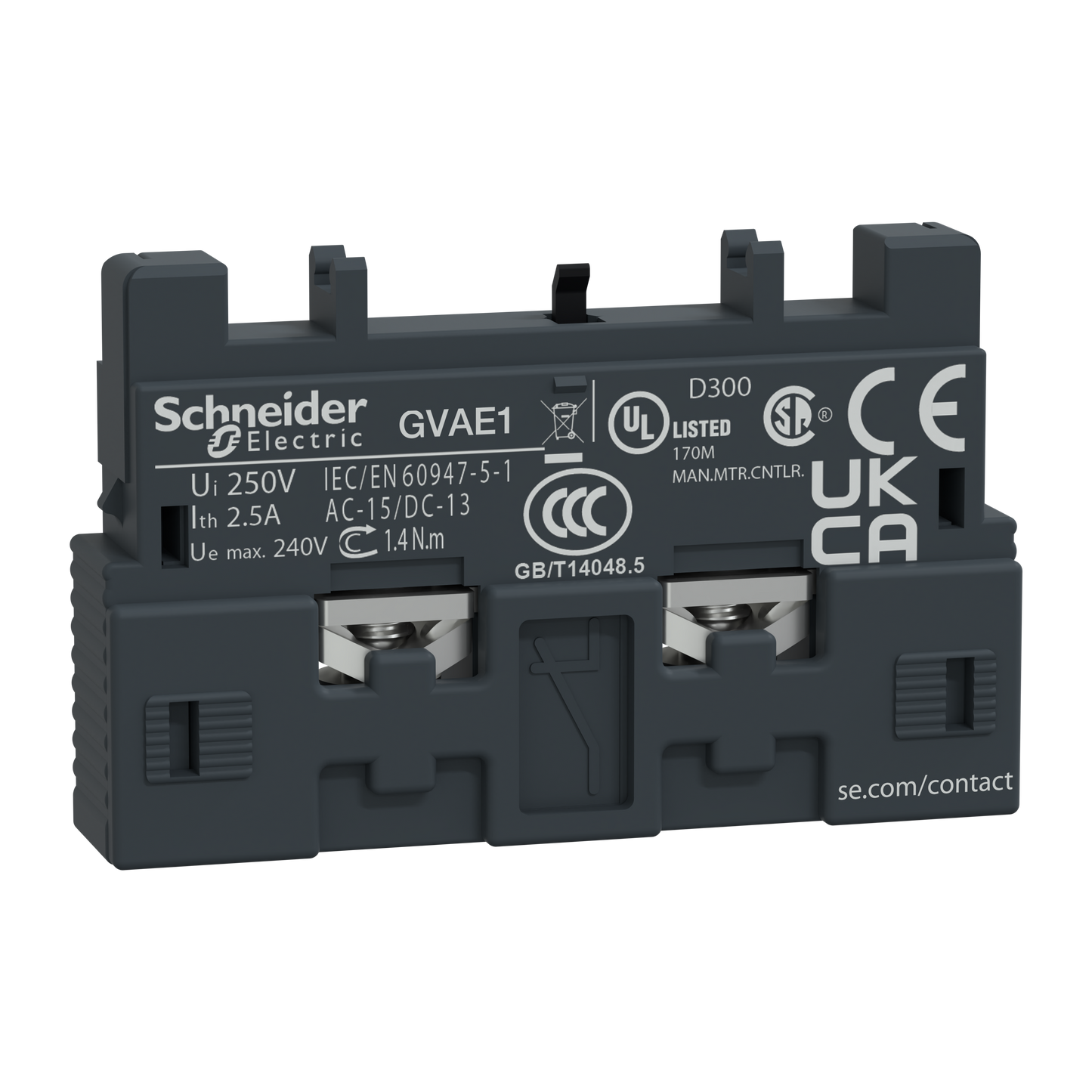 Schneider Electric-GVAE1-TeSys GV - contact auxiliaire - 1F/1 O