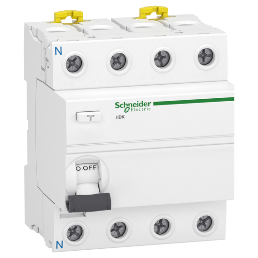 Schneider Electric-A9R55440-Acti9 iIDK - Interrupteur diff - 4P - 40A - 500A/4,5kA - 30mA - Type AC