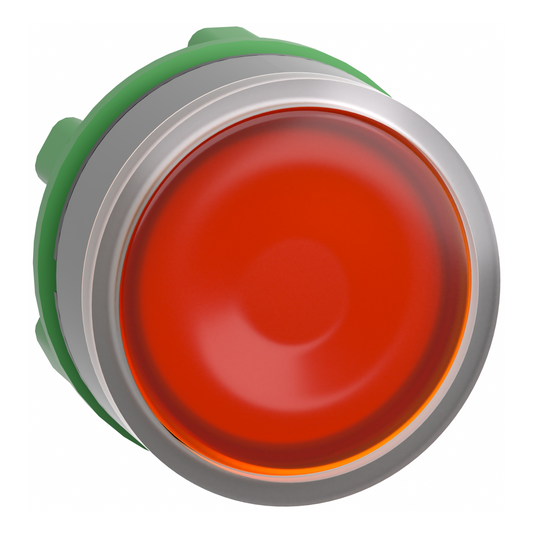 Schneider Electric-ZB5AH083C0-Harmony XB5 - tête bouton pous-pous lumin - Ø22 - col grise - jaune