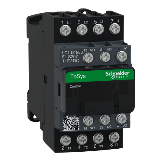Schneider Electric-LC1D1886FLS207-TeSys D - Contacteur tesys lc1d 4p 2f plus 2o ac1 440v 32 a bobine 110 v cc