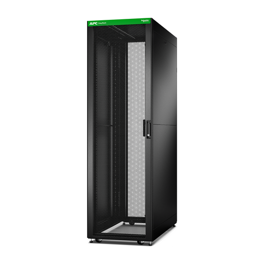 APC-ER6212-Baie EasyRack 600mm/42U/1100mm avec toit, panneau latéral, roulettes, noir