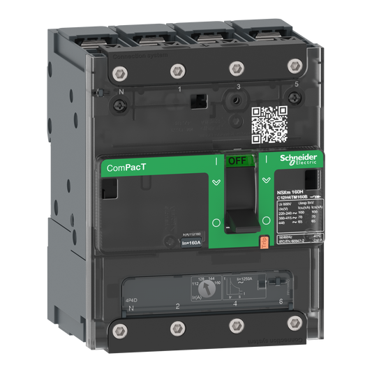Schneider Electric-C12H4TM160B-ComPacT NSXmH - disjoncteur - TM-D 160A - 4P4D - 70kA - borne à cosses