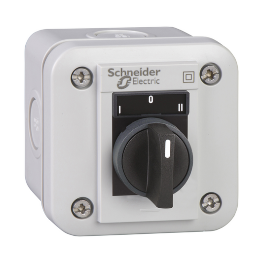Schneider Electric-XALE1333-Harmony XALE - boîte à boutons - sélecteur 3 positions - I-O-II - blanc - 2F