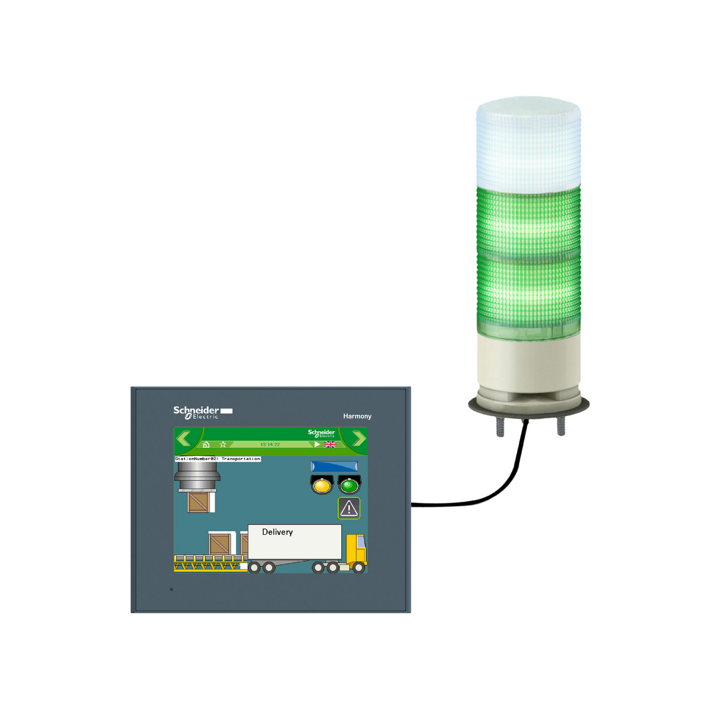 Schneider Electric-XVGU3SWV-Harmony - colonne de signal. - DEL multicolore USB - Ø60mm - buzzer