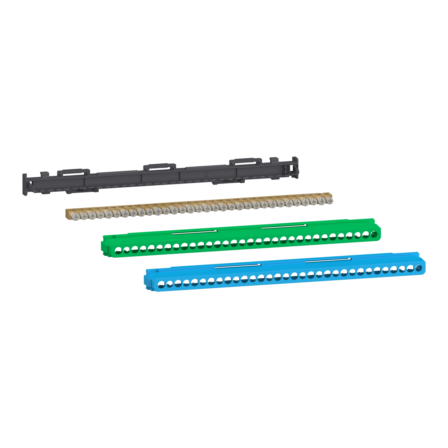 Schneider Electric-LGYT2A32-Linergy - bornier 80A à vis 32 trous 8x16²+8x10² et couvercles pour Terre/Neutre