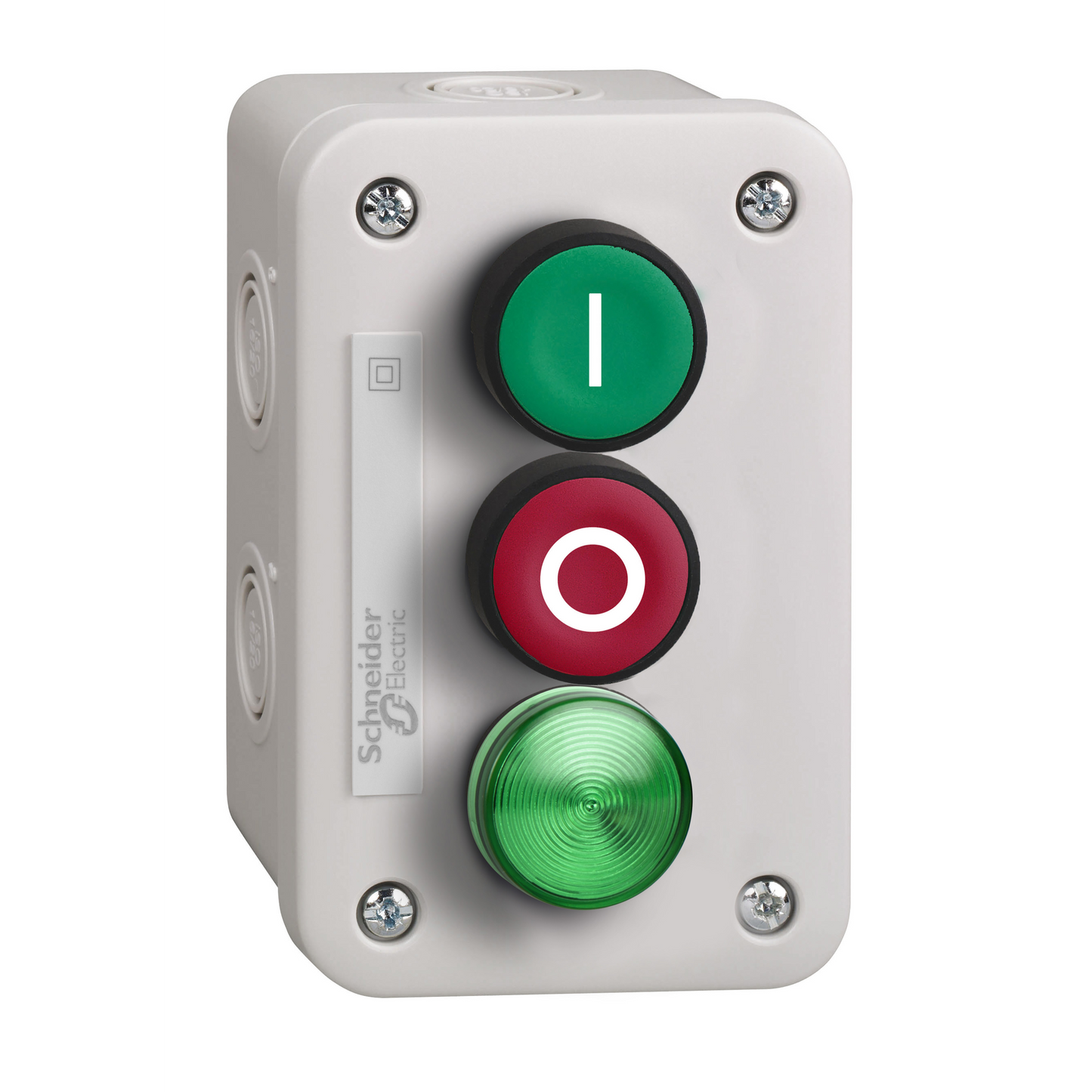 Schneider Electric-XALE33V1M-Harmony XALE - boîte à boutons - BP vert 1F + BP rouge 1O - voyant vert LED 230V