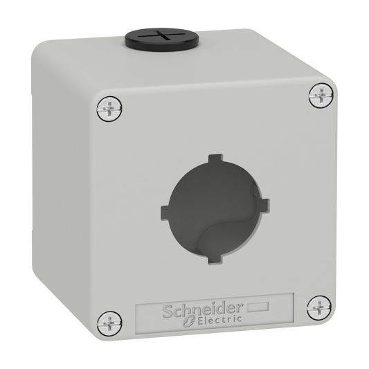 Schneider Electric-XAPD1601-Boite métal vide grise - M20 x2 - 1 trou 30 mm - 80x80x77 mm - UL cULus