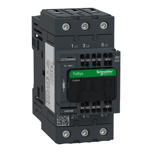 Schneider Electric-LC1D40A3BD-TeSys D - Cont everlink 3p ac3 440v 40a ctrl ress bob 24v cc