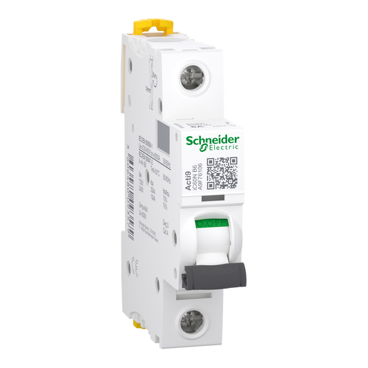 Schneider Electric-A9F76106-Acti9 iC60N - Disjoncteur - 1P - 6A - Courbe B - 400Vca - 6000A/10kA