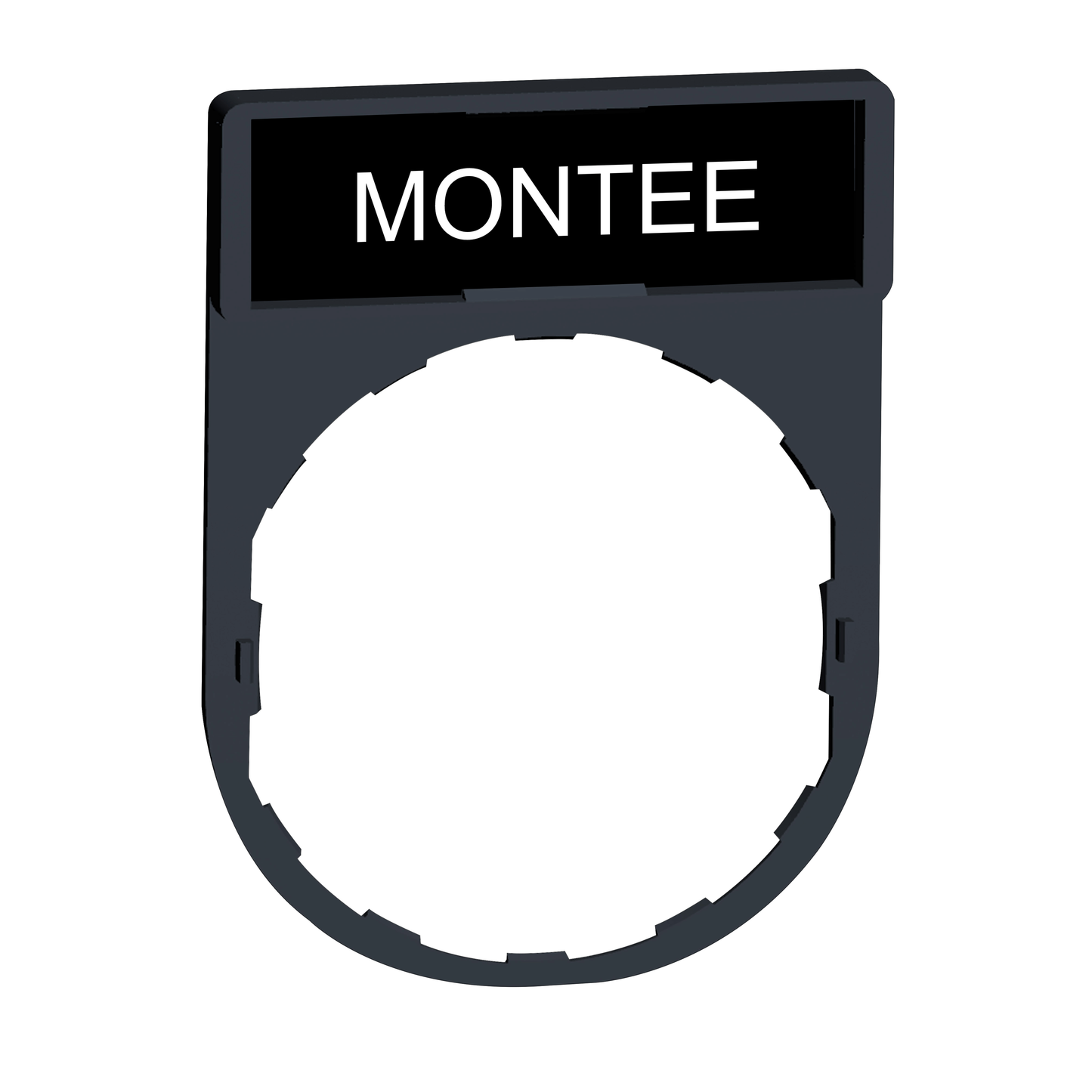 Schneider Electric-ZBY2107-Harmony - porte-étiquette 30x40 + étiquette 'MONTEE' 8x27 - blanc/noir