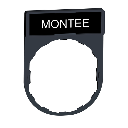 Schneider Electric-ZBY2107-Harmony - porte-étiquette 30x40 + étiquette 'MONTEE' 8x27 - blanc/noir