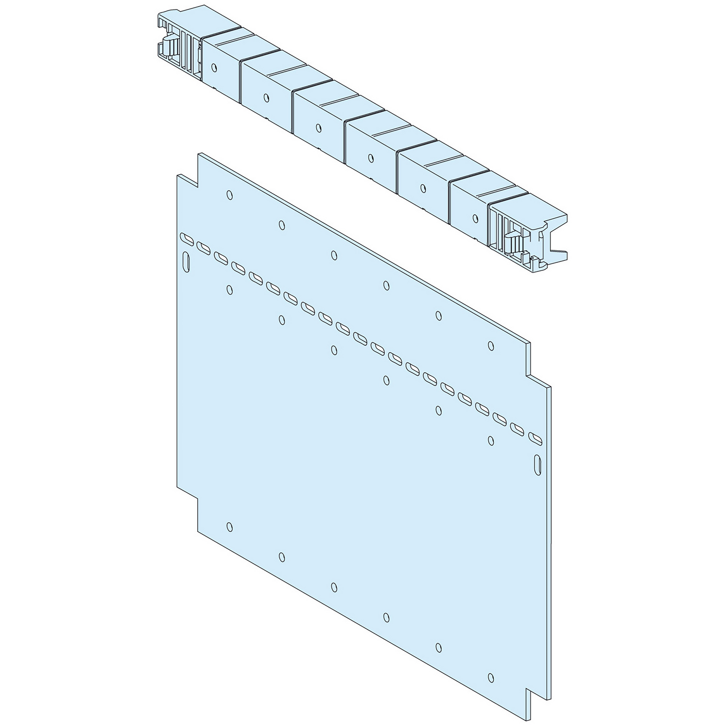 Schneider Electric-LVS04951-PrismaSeT P - Plaque passe-câbles UF - 3 et 4M - Forme 4