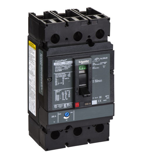 Schneider Electric-NJJL36200-PowerPact J - disjoncteur 250A - avec bornes - 65kA - TMD - 200 A - 3P 3d