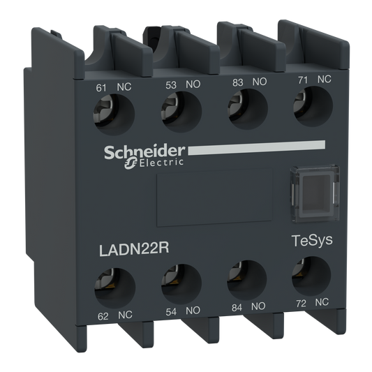 Schneider Electric-LADN22R-TeSys D - bloc contacts aux frontaux - 2F+2O - bornes vis-étriers - 17V/1mA