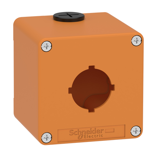 Schneider Electric-XAPO1601-Boite métal vide orange - M20 x2 - 1 trou 30 mm - 80x80x77 mm - UL cULus