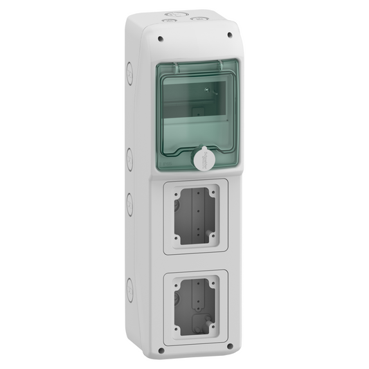 Schneider Electric-13153M-Mureva coffret pour prises IEC 138x460mm 5 Modules x 2 Ouvertures 90x100mm