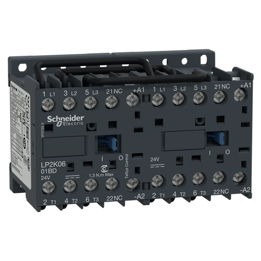 Schneider Electric-LP2K0601JD-TeSys LP2K - contacteur inverseur - 3P - AC-3 440V - 6A - bobine 12Vcc