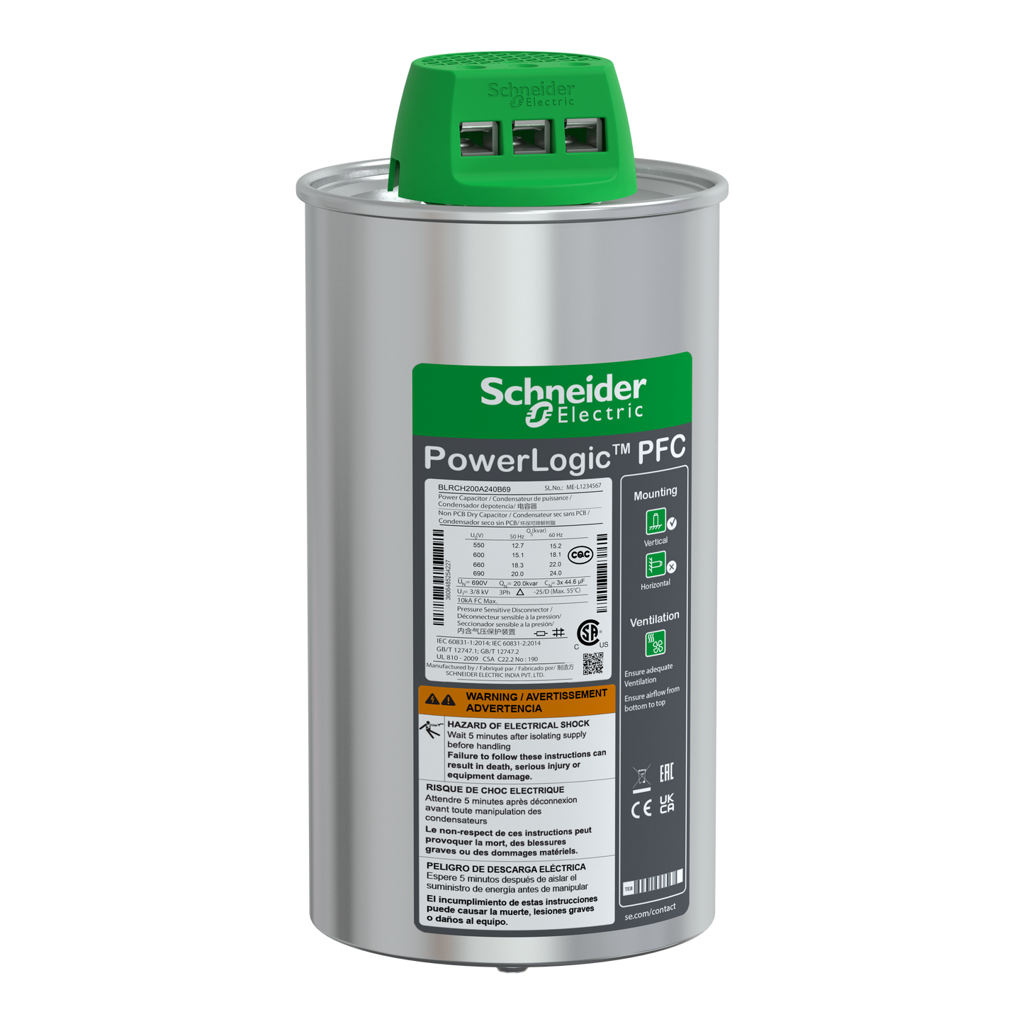 Schneider Electric-BLRCH200A240B69-VarPlusCAN condensateur HDY 20kvar 690V