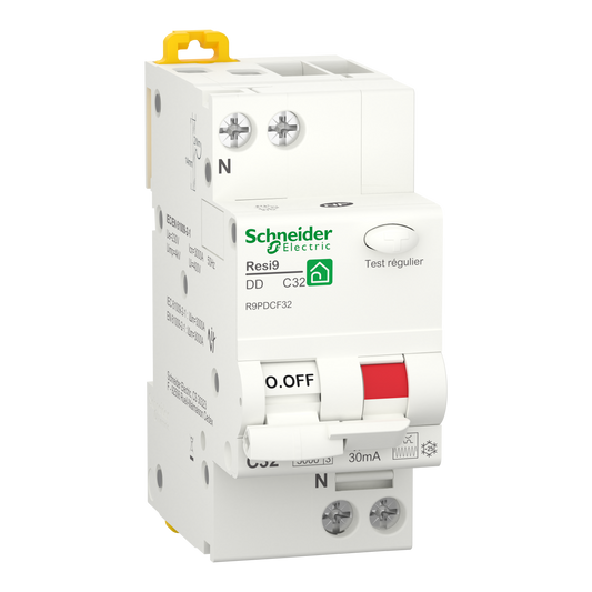 Schneider Electric-R9PDCF32-Resi9 - disjoncteur différentiel - 1P+N - 32A - 30mA - courbe C - type Fsi