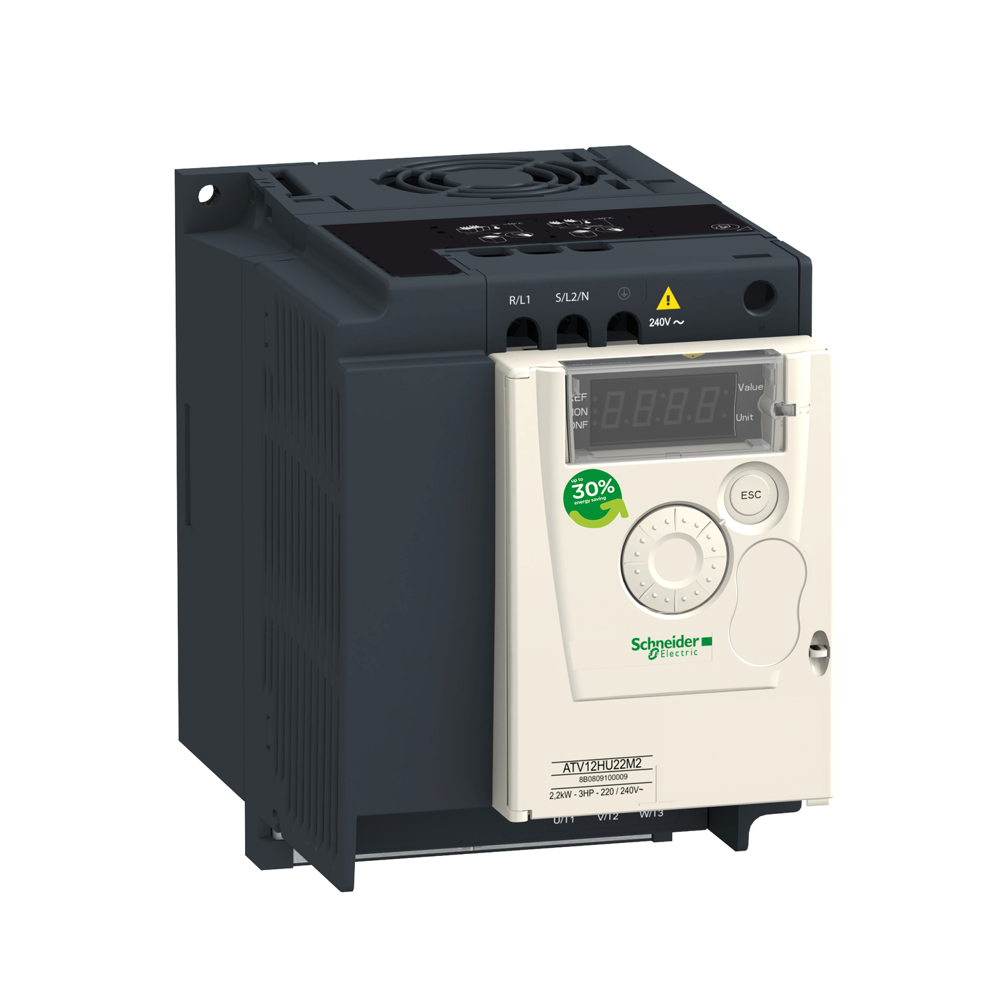 Schneider Electric-ATV12HU22M2X-Altivar - Variateur atv12 2.2kw 240 v 1ph 3hp radia