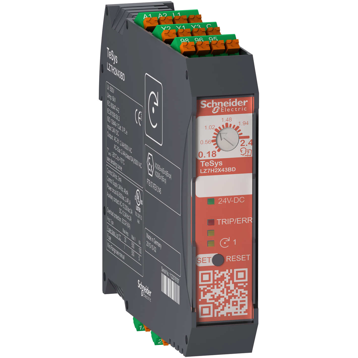 Schneider Electric-LZ7H2X43BD-TeSys H - démarreur hybride - 1 sens - 0,75kW 400V - 24Vcc - ressort - Safety
