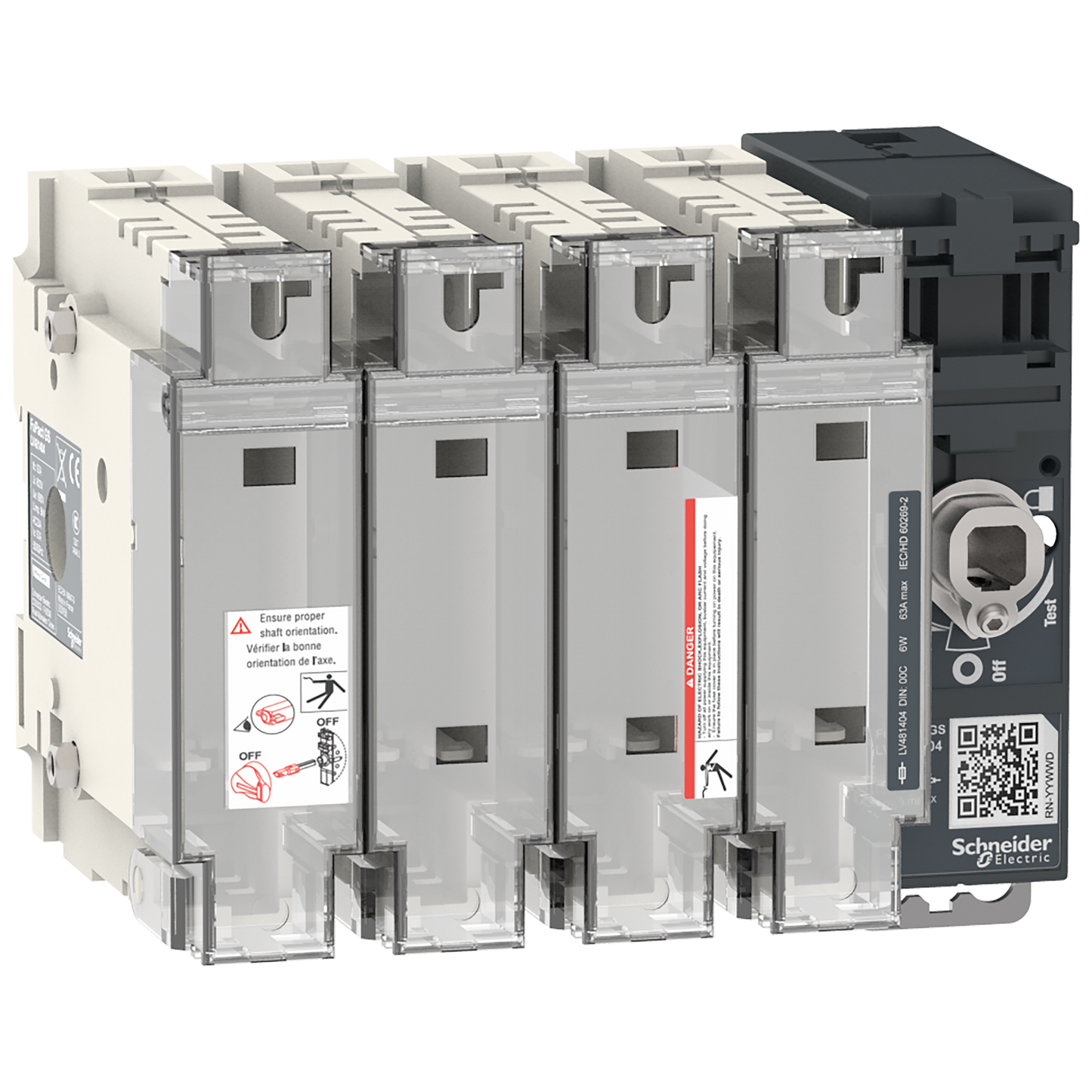 Schneider Electric-LV481404-FuPact GS - interrupteur sectionneur fusible - 63A - 4P - DIN 000 - F&R CTRL