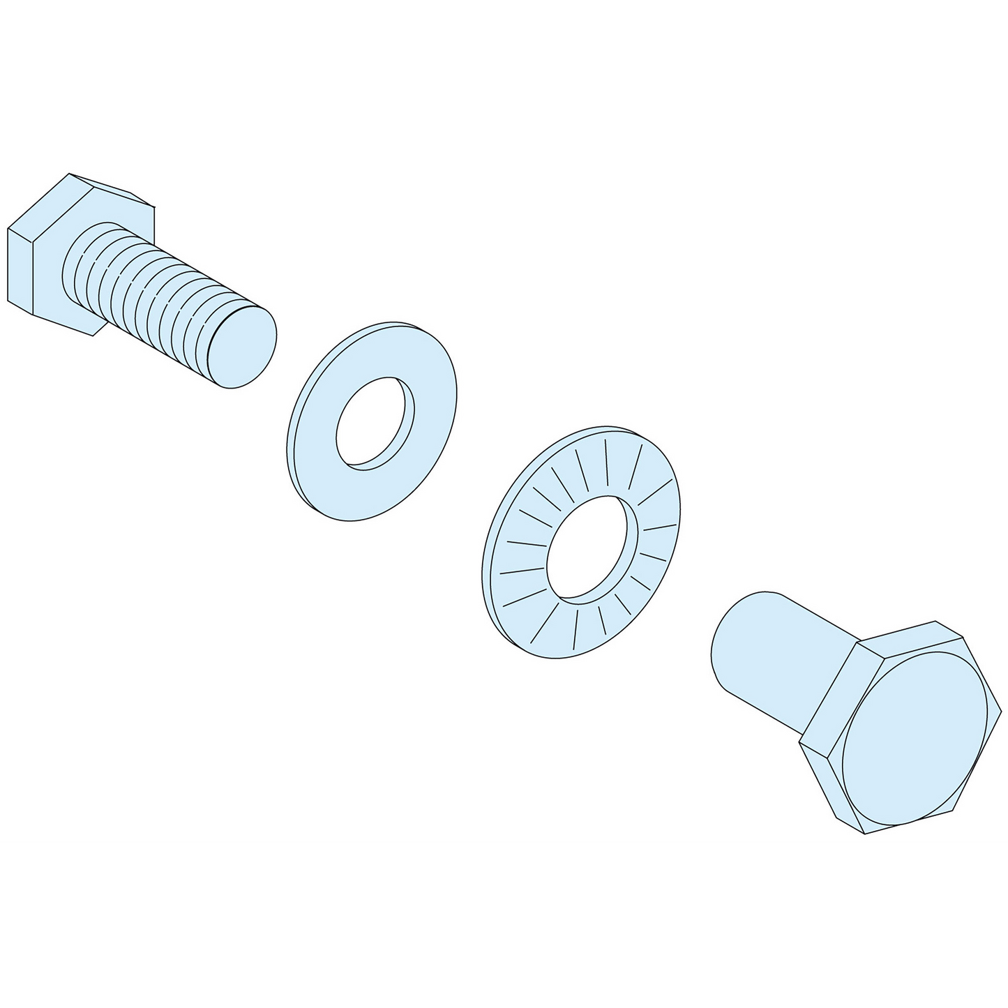 Schneider Electric-LVS04645-PrismaSeT P - Lot de 20 boulons liaison 2 JdB horizontaux et verticaux