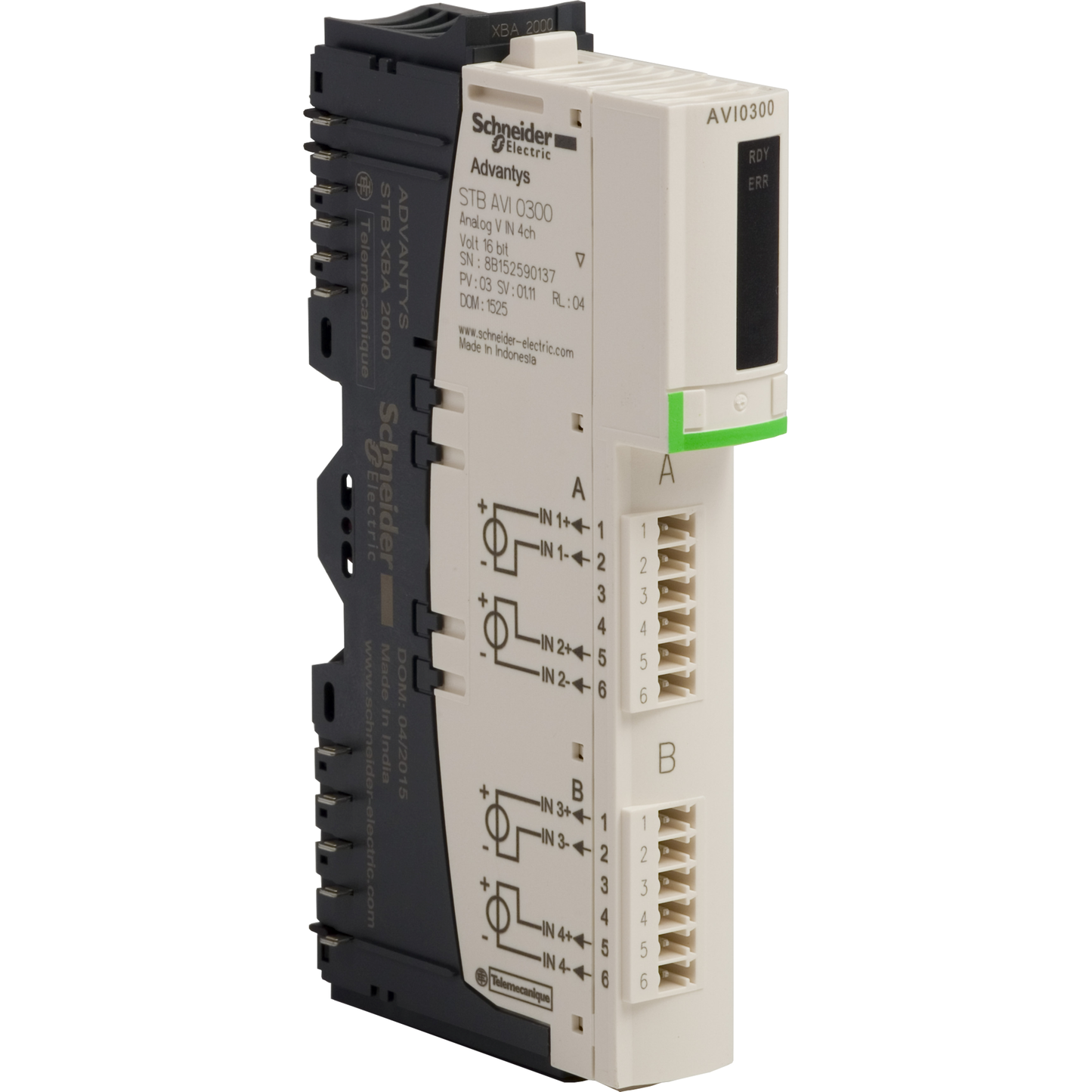 Schneider Electric-STBAVI0300K-Advantys STB - kit d'entrées analogiques standard - +/-10V - 4 E - 15 bits+signe