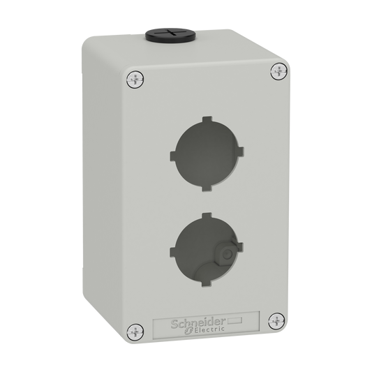 Schneider Electric-XAPD2602-Boite métal vide grise - M20 x2 - 2 trous 30 mm - 80x130x77 mm - UL cULus