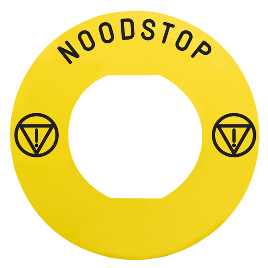 Schneider Electric-ZBY9530M-Harmony - étiquette plate - jaune - 'NOODSTOP' - Ø60 - pour ZBZ1605