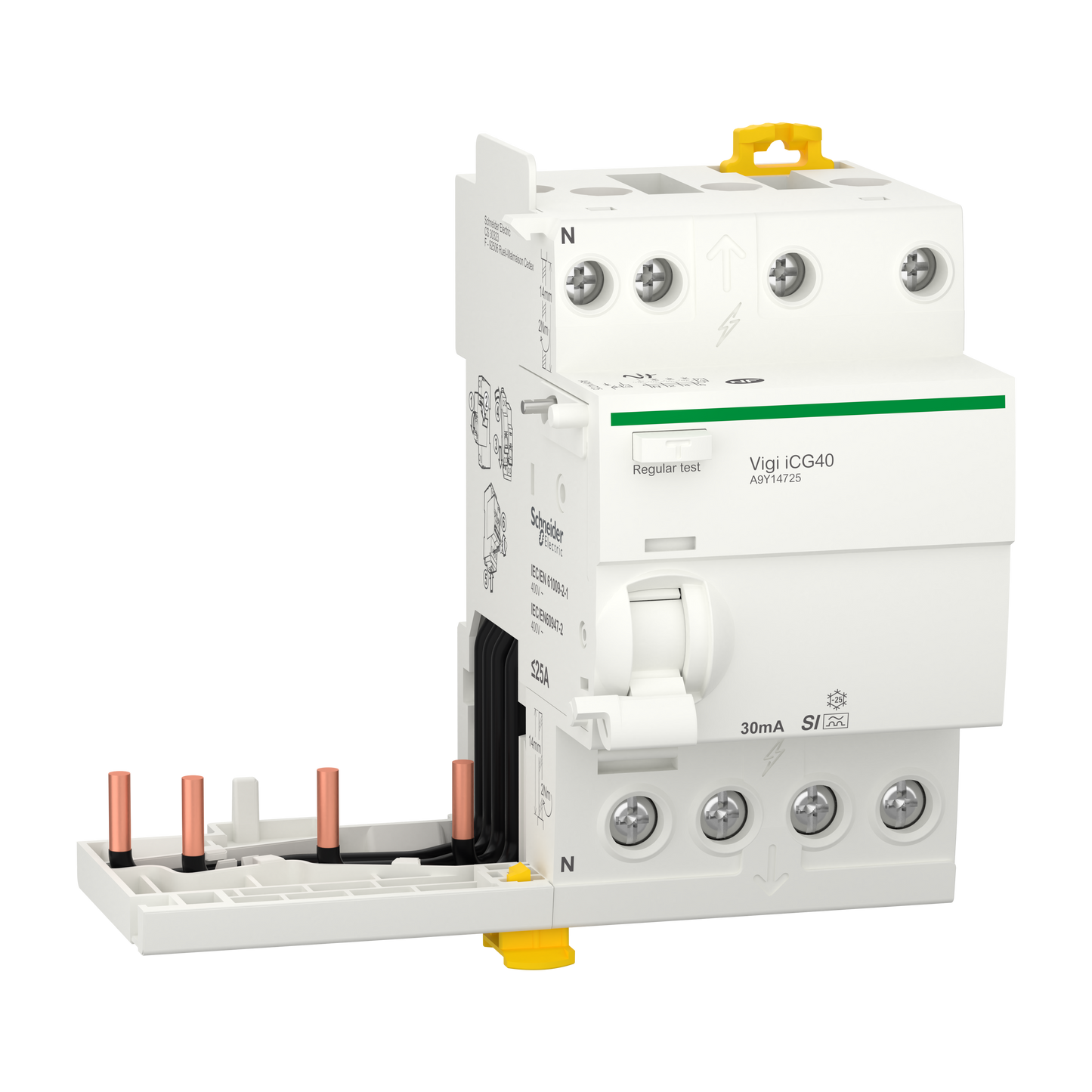 Schneider Electric-A9Y14725-Acti9 iTG40 - Bloc dif. Vigi Tête de groupe - 3P+N - 25A - 30mA - Type A-SI