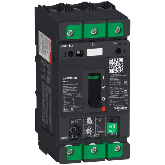 Schneider Electric-GV4PB80N-TeSys GV - disjoncteur magnéto-thermique - Ul -  In 80A - 50kA - Everlink